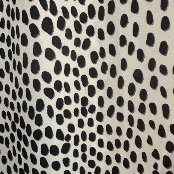 J Crew Black White Print Button Blouse Long Sleeve Work L6752 Minimalist XXS - Picture 3 of 11